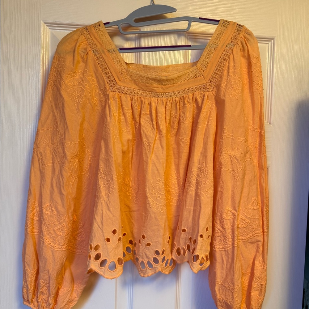 Universal Thread Peach Embroidered Blouse